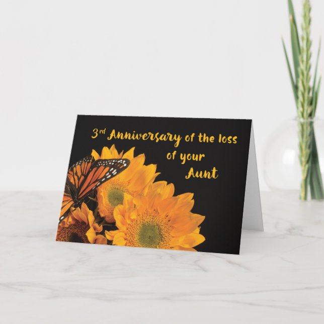 Custom Year Third Anniversary of Loss of Aunt Card (Front)