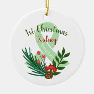 Custom Year & Transplant Tyoe Christmas Ceramic Tree Decoration