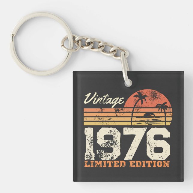 Custom Year Vintage 1976 Limited Edition Key Ring (Front)