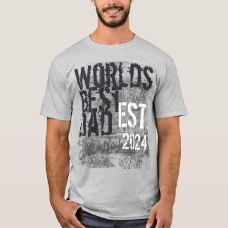 Custom Year World's Best Dad Grunge Father's Day T-Shirt