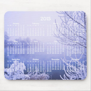 Custom Yearly Calendar 2015 Mouse Pads Winter
