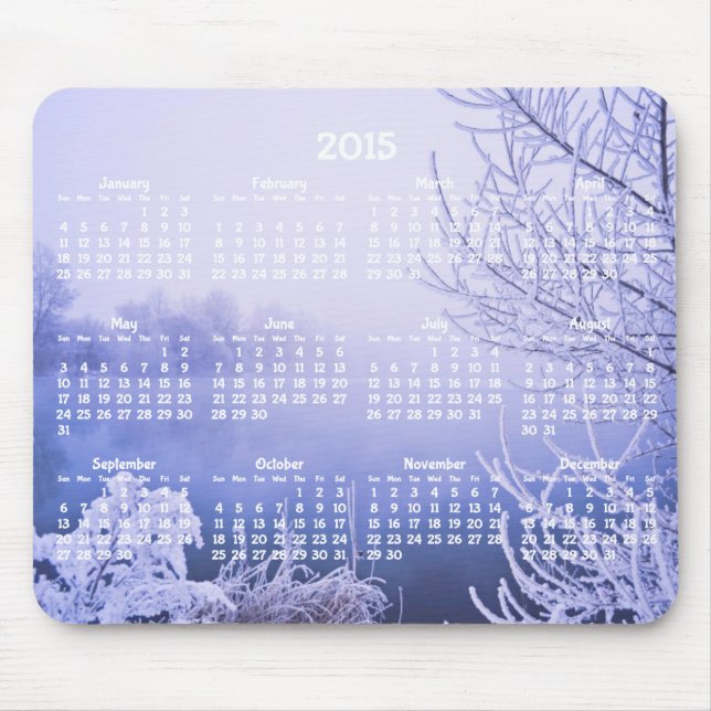 Custom Yearly Calendar 2015 Mouse Pads Winter (Front)