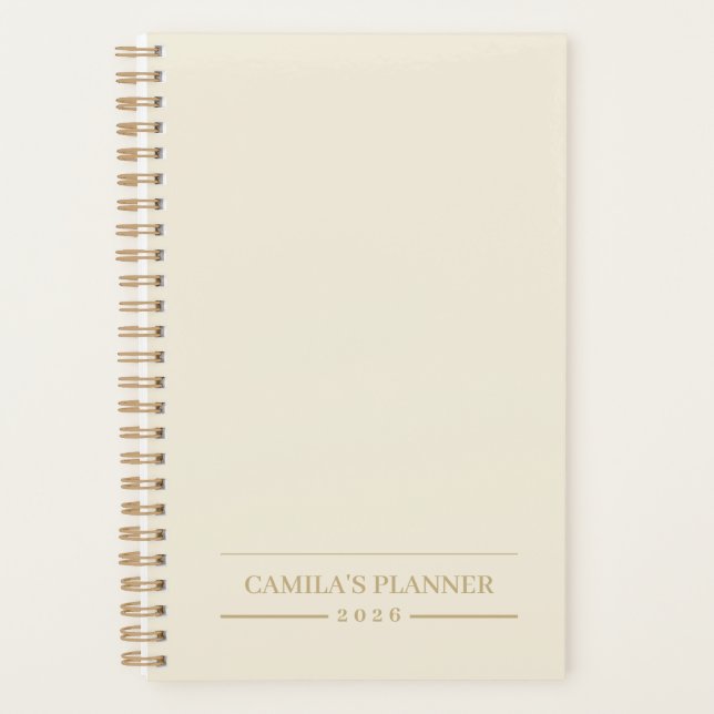 Custom Yearly Planner | Sleek Neutral Design (Front)