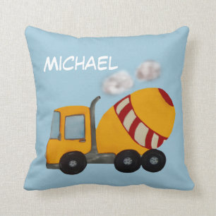Custom yellow and red concrete mixer cushion