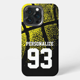 Custom yellow basketball jersey number iPhone 13 pro case