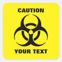Custom Yellow Biohazard Symbol Warning Sign
