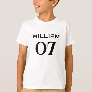 Custom Yellow & Black Kids   Number Sports T-Shirt