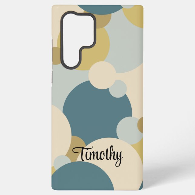 Custom yellow-blue molecule Samsung Phone Case (Back)