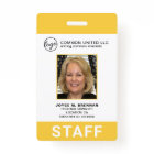 Custom Yellow Business Logo Photo ID Employee