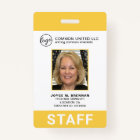 Custom Yellow Business Logo Photo ID Employee