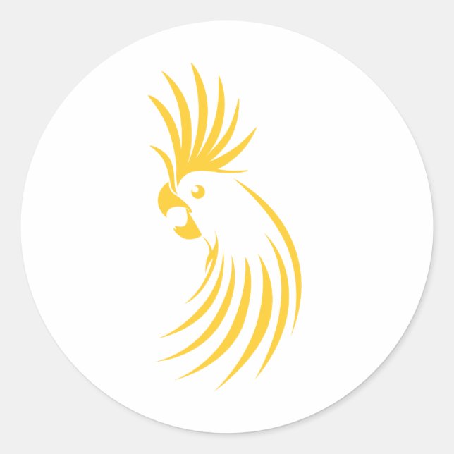 Custom Yellow Cockatoo Logo Classic Round Sticker (Front)