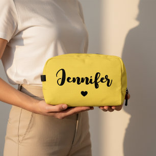 Custom Yellow Cosmetic Bag for Her, Mum or Girls