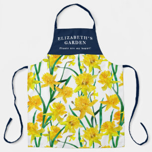 Custom Yellow Daffodil Pattern Apron