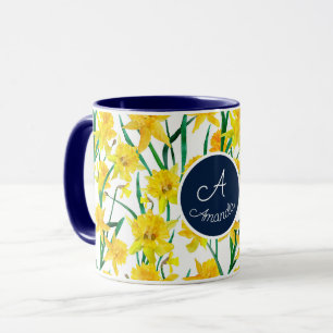Custom Yellow Daffodil Pattern Mug