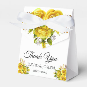 Custom Yellow Floral Autumn Wedding Anniversary Favour Box