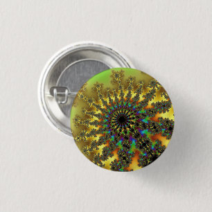 Custom Yellow Gold Burst Small Round Button