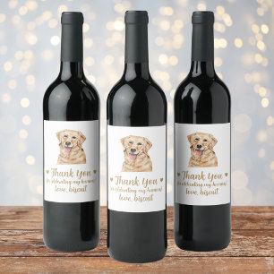 Custom Yellow Lab Dog I Do Too Wedding Wine Label