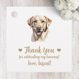 Custom Yellow Lab Dog Wedding Favour Tags