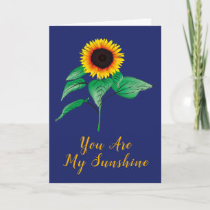 Custom Yellow Painted Watercolor Sunflower Plant Card