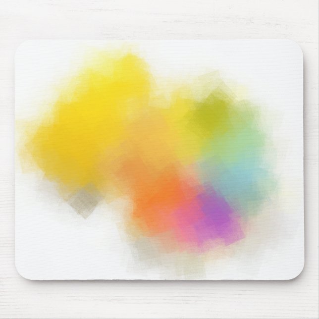 Custom Yellow Pink Red Blue Green Colours Abstract Mouse Mat (Front)