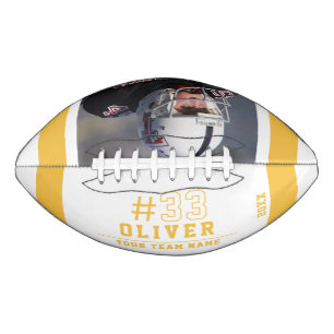 Custom Yellow Player Name Number Team Photo American Football
