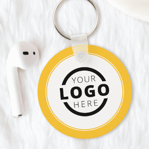 Custom Yellow Promotional Business Logo Branded Key Ring