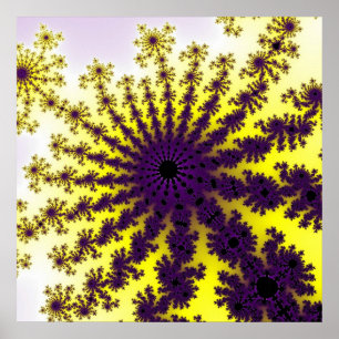 Custom Yellow Purple Burst Poster