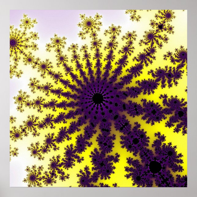 Custom Yellow Purple Burst Poster (Front)