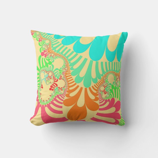 Custom Yellow Rainbow Mod Throw Pillow (Front)