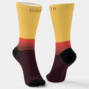 Custom Yellow Red Maroon Black Colour Block Socks