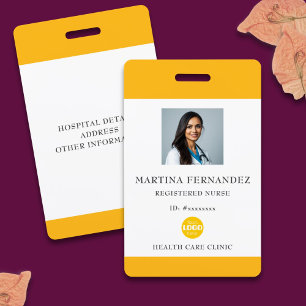 Custom Yellow Registered Nurse Photo ID ID Badge