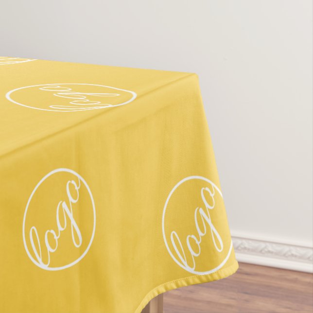 Custom Yellow Restaurant Trade Show Logo Business Tablecloth (In Situ)