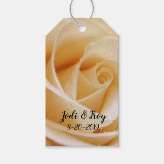 Custom Yellow Rose Wedding Favours Gift Tags
