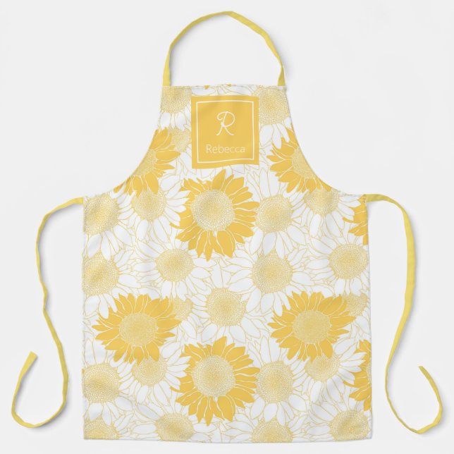 Custom Yellow Sunflower Apron (Front)
