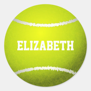 Custom Yellow Tennis Ball Classic Round Sticker