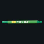 Custom yellow tennis ball sports pen | Add text<br><div class="desc">Custom tennis ball sports pen | Add your own text. Office and school supplies for children and adults. Make your own custom ballpoint pen for sporty men women and kids (boys and girls). Available in red blue and black ink. Outside colours available in pink, blue, green and more. Elegant script...</div>