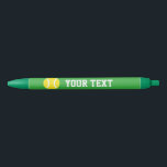 Custom yellow tennis ball sports pen | Add text<br><div class="desc">Custom tennis ball sports pen | Add your own text. Office and school supplies for children and adults. Make your own custom ballpoint pen for sporty men women and kids (boys and girls). Available in red blue and black ink. Outside colours available in pink, blue, green and more. Elegant script...</div>