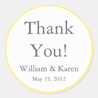 Custom Yellow Thank You Stickers and Favour Labels