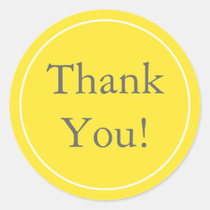 Custom Yellow Thank You Stickers & Favour Labels