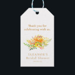 Custom Yellow Watercolor Floral Bridal Shower  Gift Tags<br><div class="desc">Elegant Yellow Watercolor Floral Stylish Bridal Shower Custom Gift Tags</div>