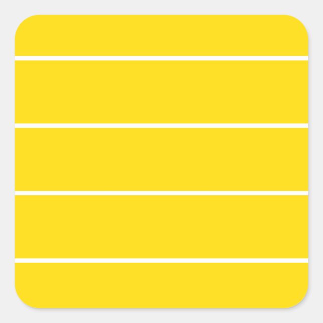 Custom Yellow White Striped Trend Colours Blank Square Sticker (Front)