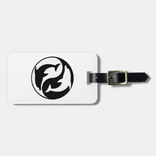 Custom Yin Yang Dolphins Luggage Tag