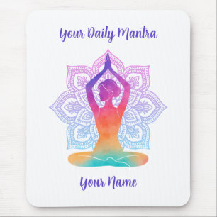 Custom Yoga Mouse Pad with Name & Mantra