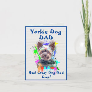 Custom Yorkie Dad Dog Best Crazy Dog Dad Digital Card
