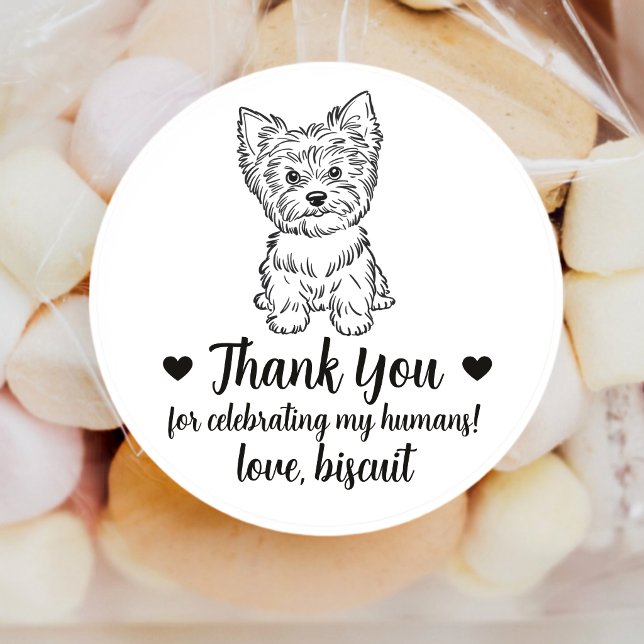 Custom Yorkie Dog Wedding Favour Stickers (Creator Uploaded)