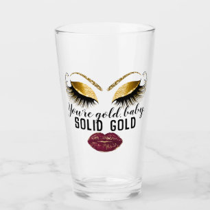 Custom You Are Gold Girly Power Makeup Kiss Eyelas Glass