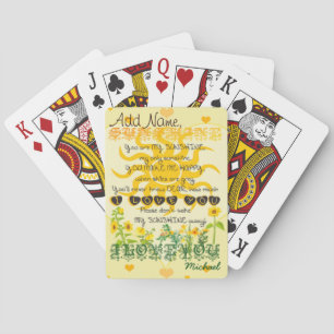 Custom You Are My Sunshine Add Name Playing Cards