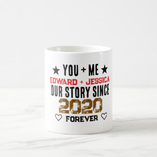 Custom You + Me Our Story Relationship Coffee Mug