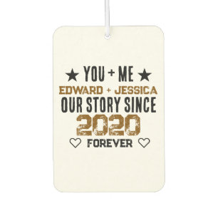 Custom You + Me Our Story Relationship Editable Car Air Freshener