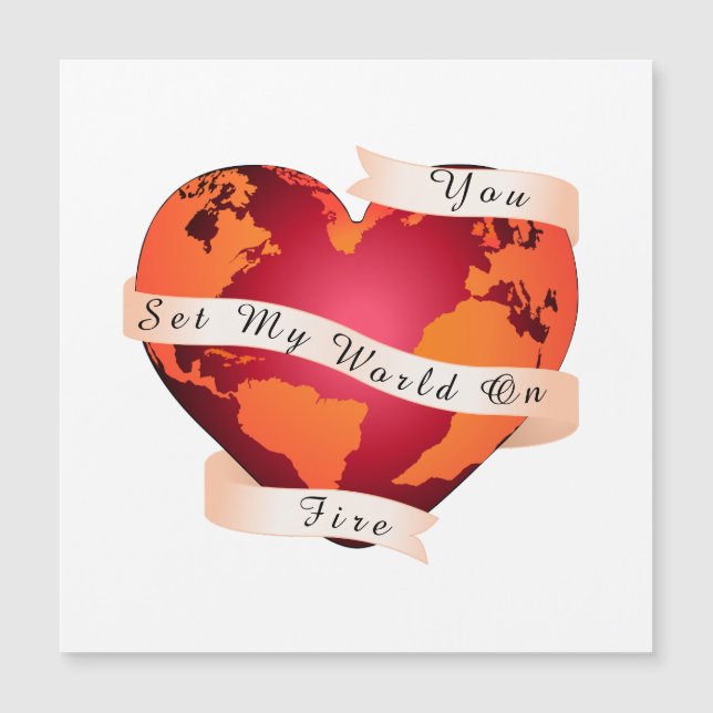 Custom YOU SET MY WORLD ON FIRE Red Earth Ribbon (Front)